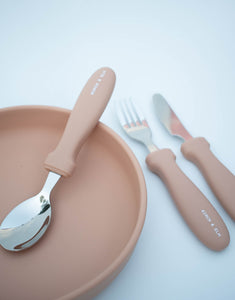 Silicone Suction Plate + Cutlery Set