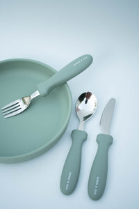 Silicone Suction Plate + Cutlery Set