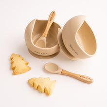 Load image into Gallery viewer, Silicone Suction Bowl with Wooden Spoon