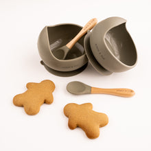Load image into Gallery viewer, Silicone Suction Bowl with Wooden Spoon