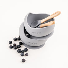 Load image into Gallery viewer, Silicone Suction Bowl with Wooden Spoon