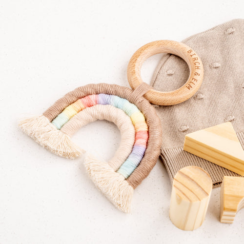 Birch & Elm Rainbow Macrame Teether