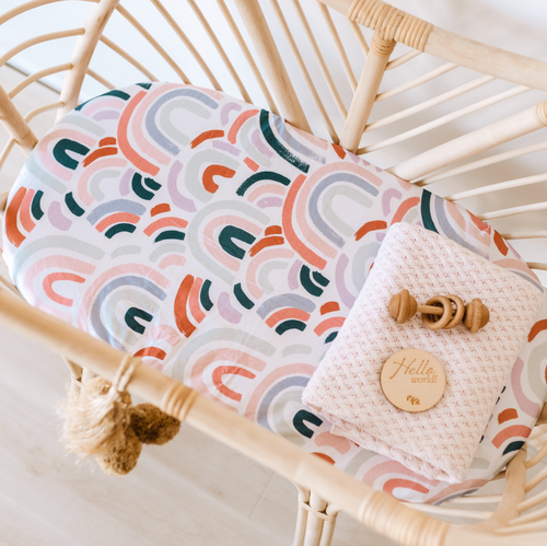 Snuggle Hunny Kids Rainbow Baby Bassinet / Change Pad cover