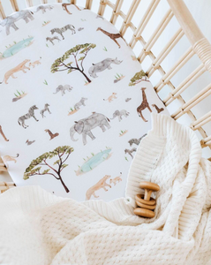 Snuggle Hunny Kids Safari Bassinet and Moses Basket Fitted Sheet / Change Pad Cover