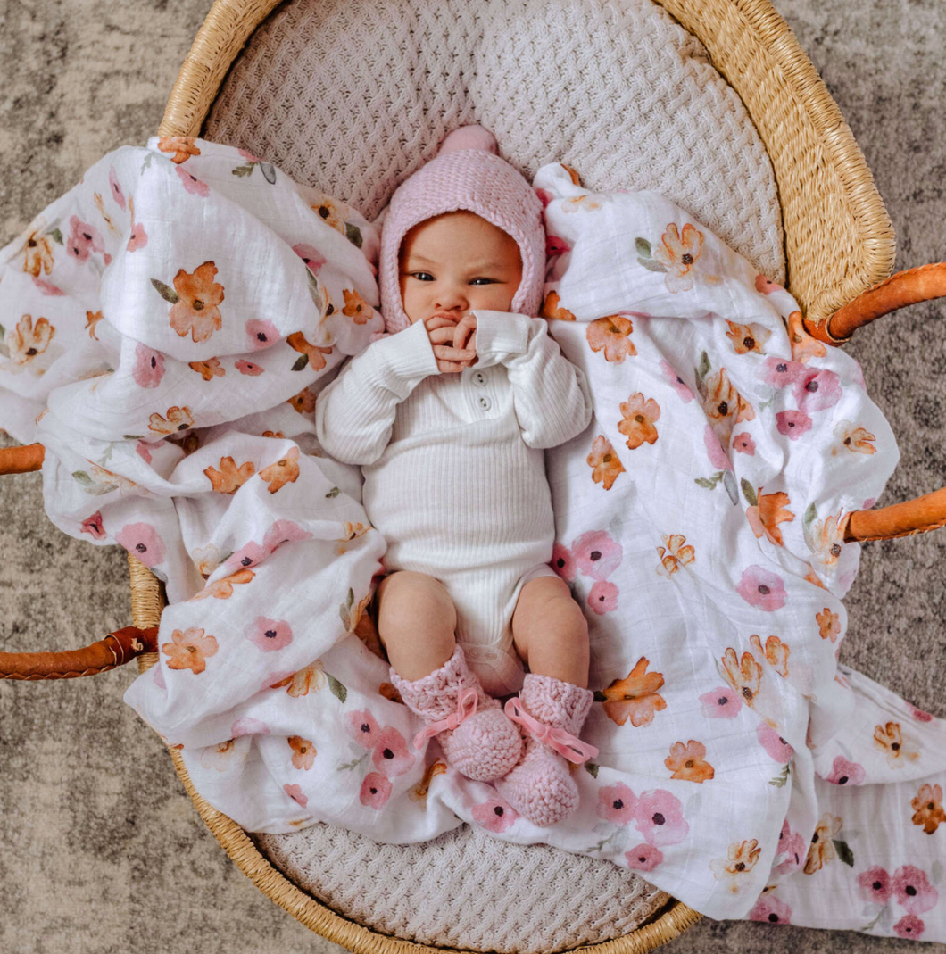 Snuggle Hunny Kids Pink Merino Wool Bonnet & Booties