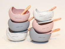 Load image into Gallery viewer, Silicone Suction Bowl with Wooden Spoon
